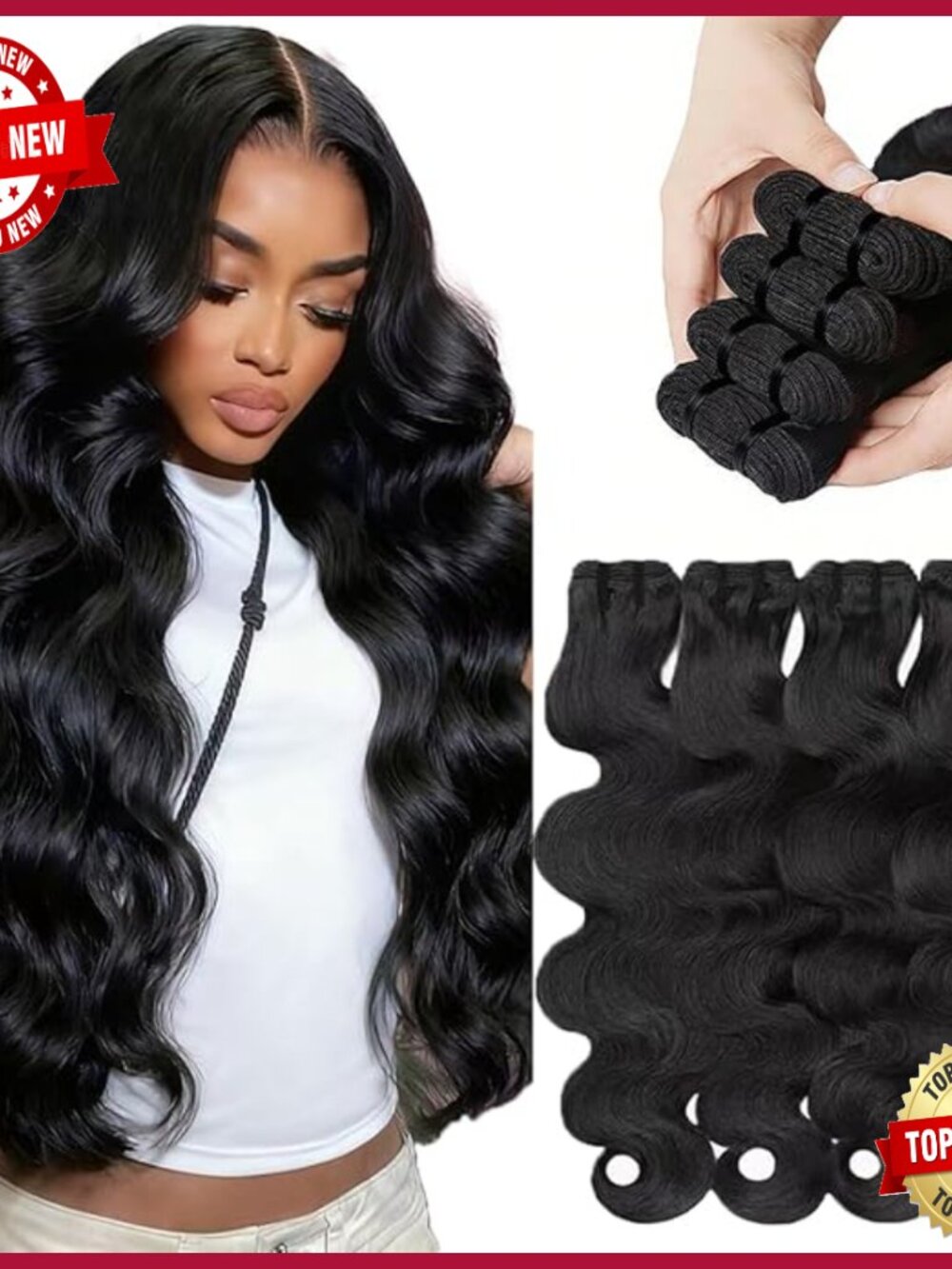 4 Bundles 18-24 Inch Body Wave Brazilian Virgin Hair Extensions